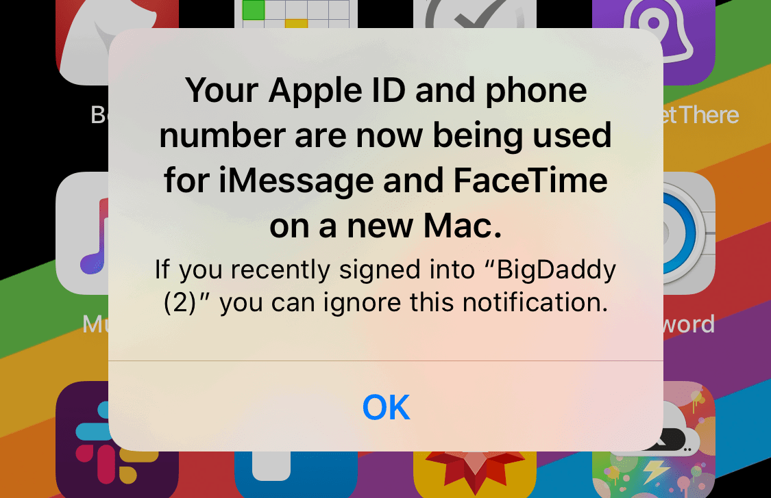 My Apple ID is being used on a new device apparently.