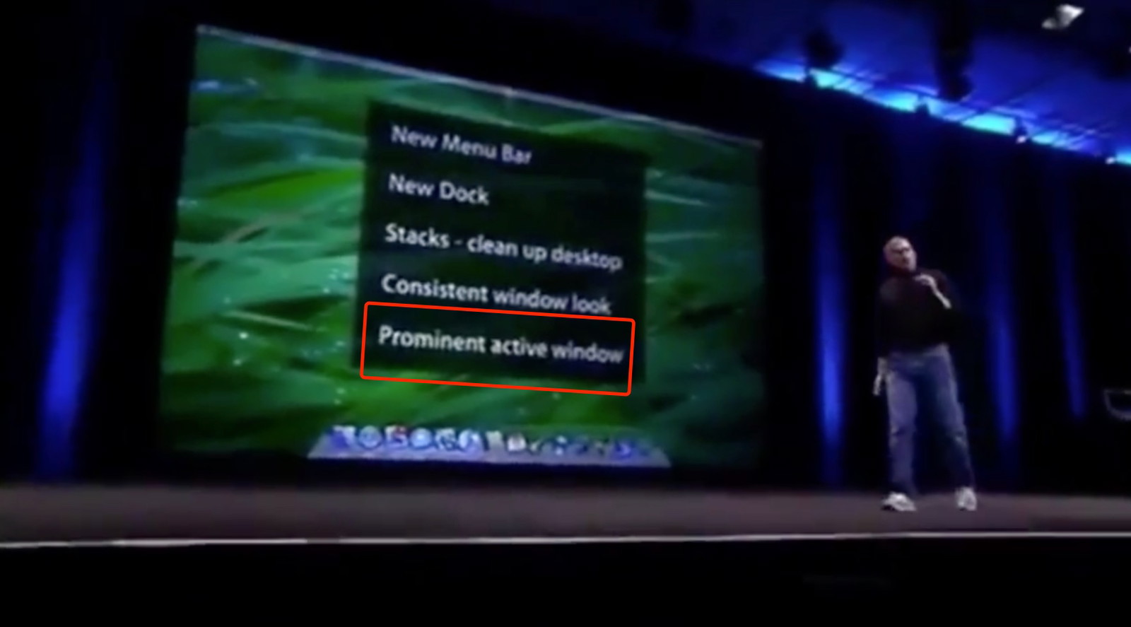 "Prominent active window" WWDC 2007 Keynote Slide